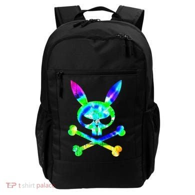 Scary Skull And Crossbones Bad Rabbit Horror Bunny Tie Dye Gift Backpack