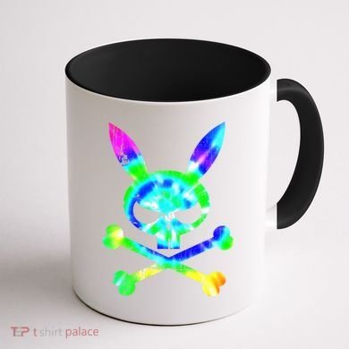 Scary Skull And Crossbones Bad Rabbit Horror Bunny Tie Dye Gift Coffee Mug back