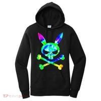 Scary Skull And Crossbones Bad Rabbit Horror Bunny Tie Dye Gift Women's Hoodie thumb 0
