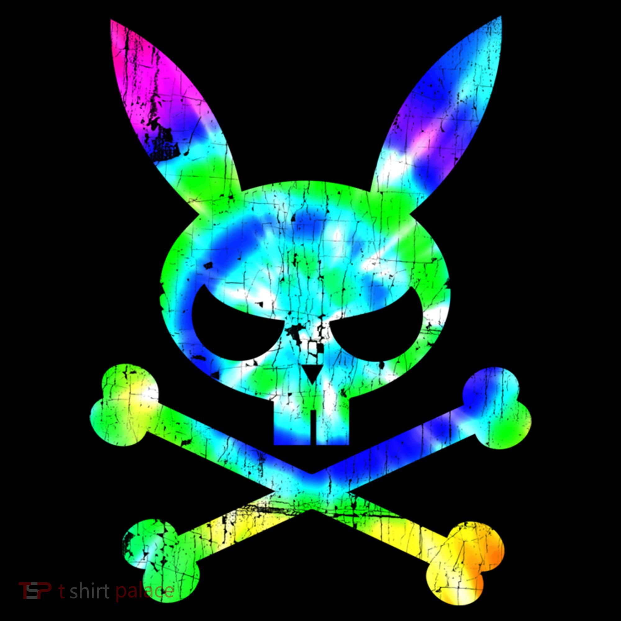 Scary Skull And Crossbones Bad Rabbit Horror Bunny Tie Dye Gift Women's Hoodie