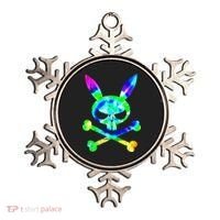 Scary Skull And Crossbones Bad Rabbit Horror Bunny Tie Dye Gift Ornament thumb 0
