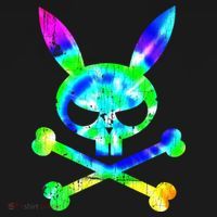 Scary Skull And Crossbones Bad Rabbit Horror Bunny Tie Dye Gift Ornament thumb 1