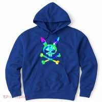 Scary Skull And Crossbones Bad Rabbit Horror Bunny Tie Dye Gift Hoodie thumb 0
