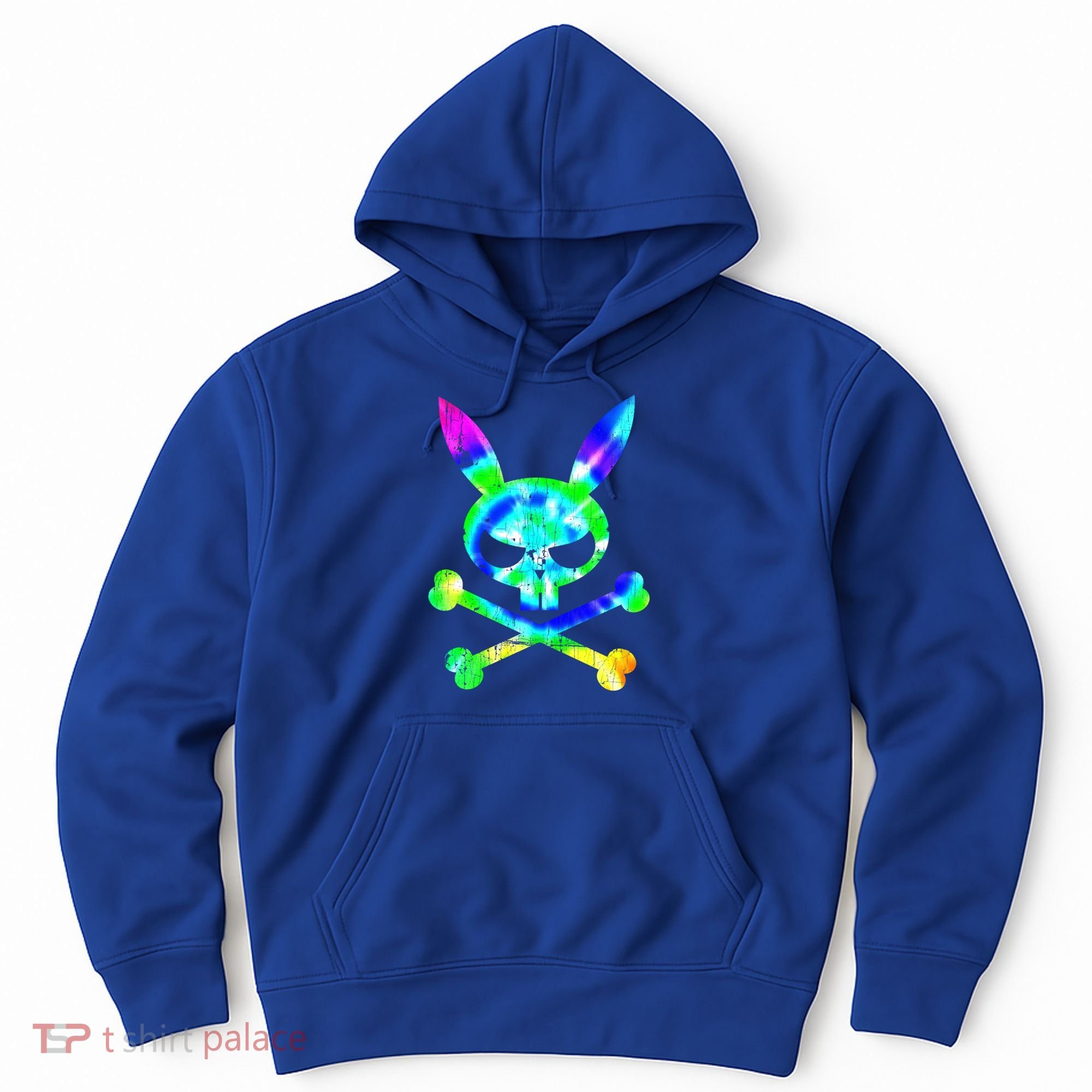 Scary Skull And Crossbones Bad Rabbit Horror Bunny Tie Dye Gift Hoodie