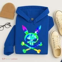 Scary Skull And Crossbones Bad Rabbit Horror Bunny Tie Dye Gift Hoodie thumb 4