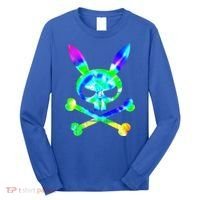 Scary Skull And Crossbones Bad Rabbit Horror Bunny Tie Dye Gift Long Sleeve Shirt thumb 0