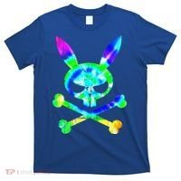 Scary Skull And Crossbones Bad Rabbit Horror Bunny Tie Dye Gift T-Shirt thumb 0