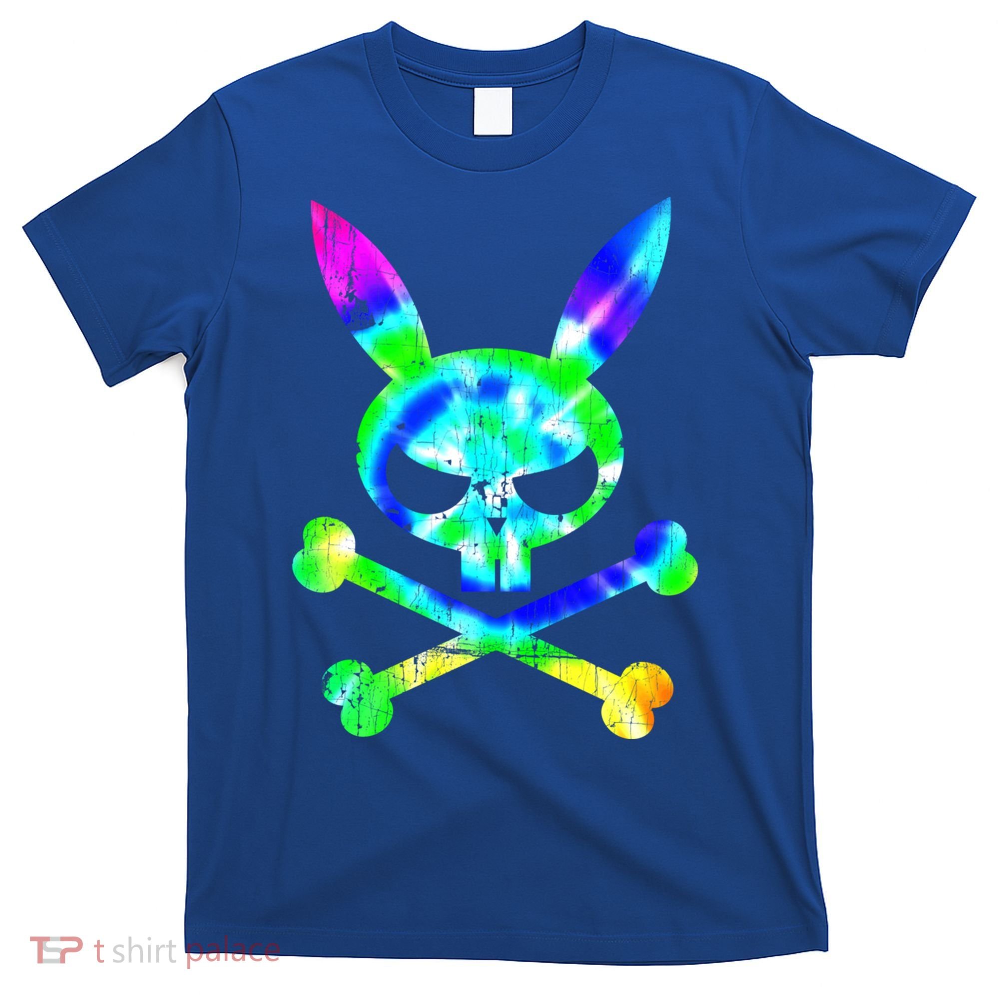 Scary Skull And Crossbones Bad Rabbit Horror Bunny Tie Dye Gift T-Shirt