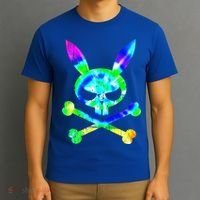Scary Skull And Crossbones Bad Rabbit Horror Bunny Tie Dye Gift T-Shirt thumb 3