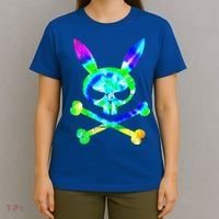 Scary Skull And Crossbones Bad Rabbit Horror Bunny Tie Dye Gift T-Shirt thumb 4