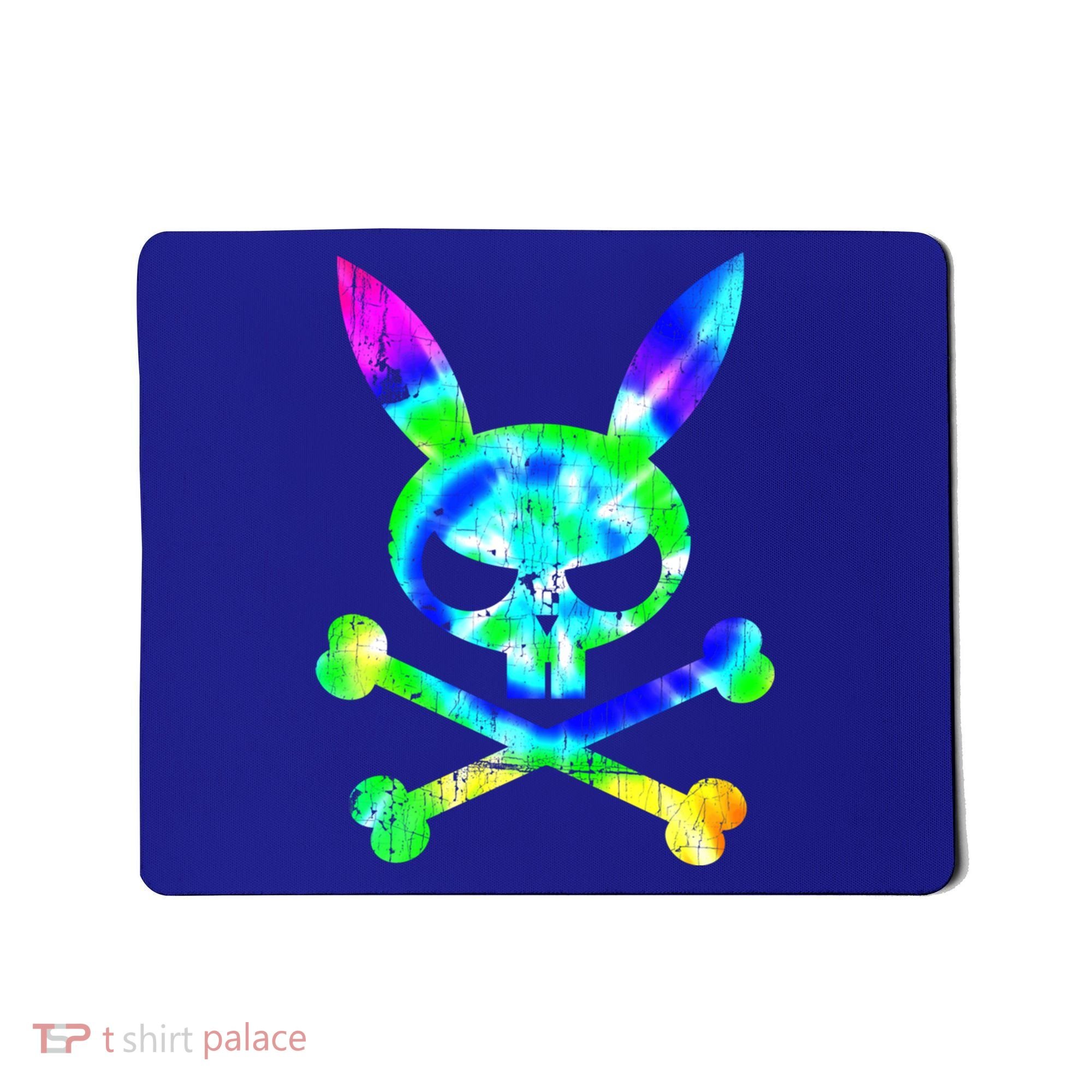 Scary Skull And Crossbones Bad Rabbit Horror Bunny Tie Dye Gift Mousepad