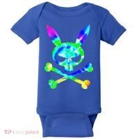 Scary Skull And Crossbones Bad Rabbit Horror Bunny Tie Dye Gift Baby Bodysuit thumb 0