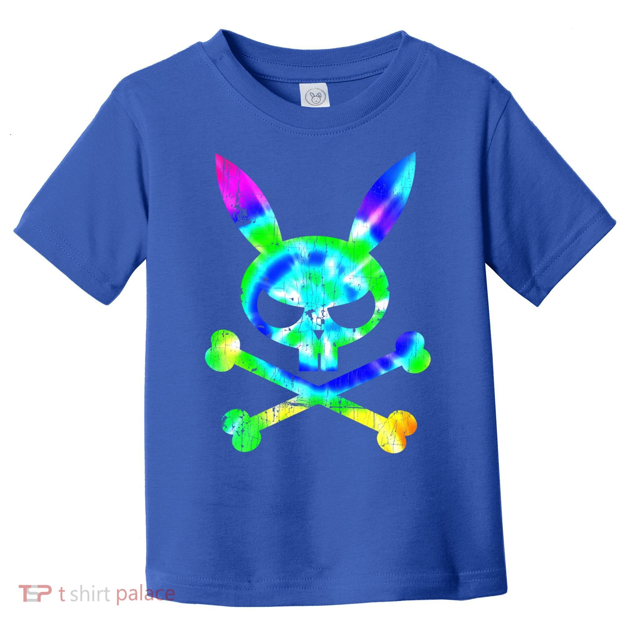 Scary Skull And Crossbones Bad Rabbit Horror Bunny Tie Dye Gift Toddler T-Shirt
