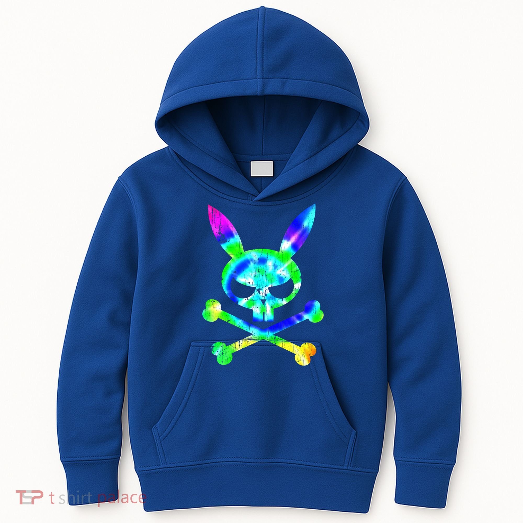 Scary Skull And Crossbones Bad Rabbit Horror Bunny Tie Dye Gift Kids Hoodie