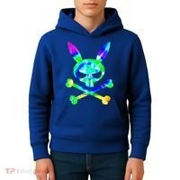 Scary Skull And Crossbones Bad Rabbit Horror Bunny Tie Dye Gift Kids Hoodie thumb 4