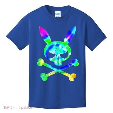 Scary Skull And Crossbones Bad Rabbit Horror Bunny Tie Dye Gift Kids T-Shirt