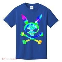 Scary Skull And Crossbones Bad Rabbit Horror Bunny Tie Dye Gift Kids T-Shirt thumb 0