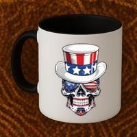 Sugar Skull American Flag Usa Indepedence Day July Fourth Cute Gift Coffee Mug thumb 2