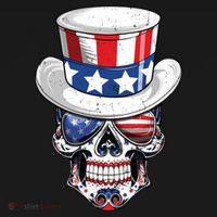 Sugar Skull American Flag Usa Indepedence Day July Fourth Cute Gift Pajama Set thumb 2
