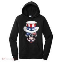 Sugar Skull American Flag Usa Indepedence Day July Fourth Cute Gift Women's Hoodie thumb 0