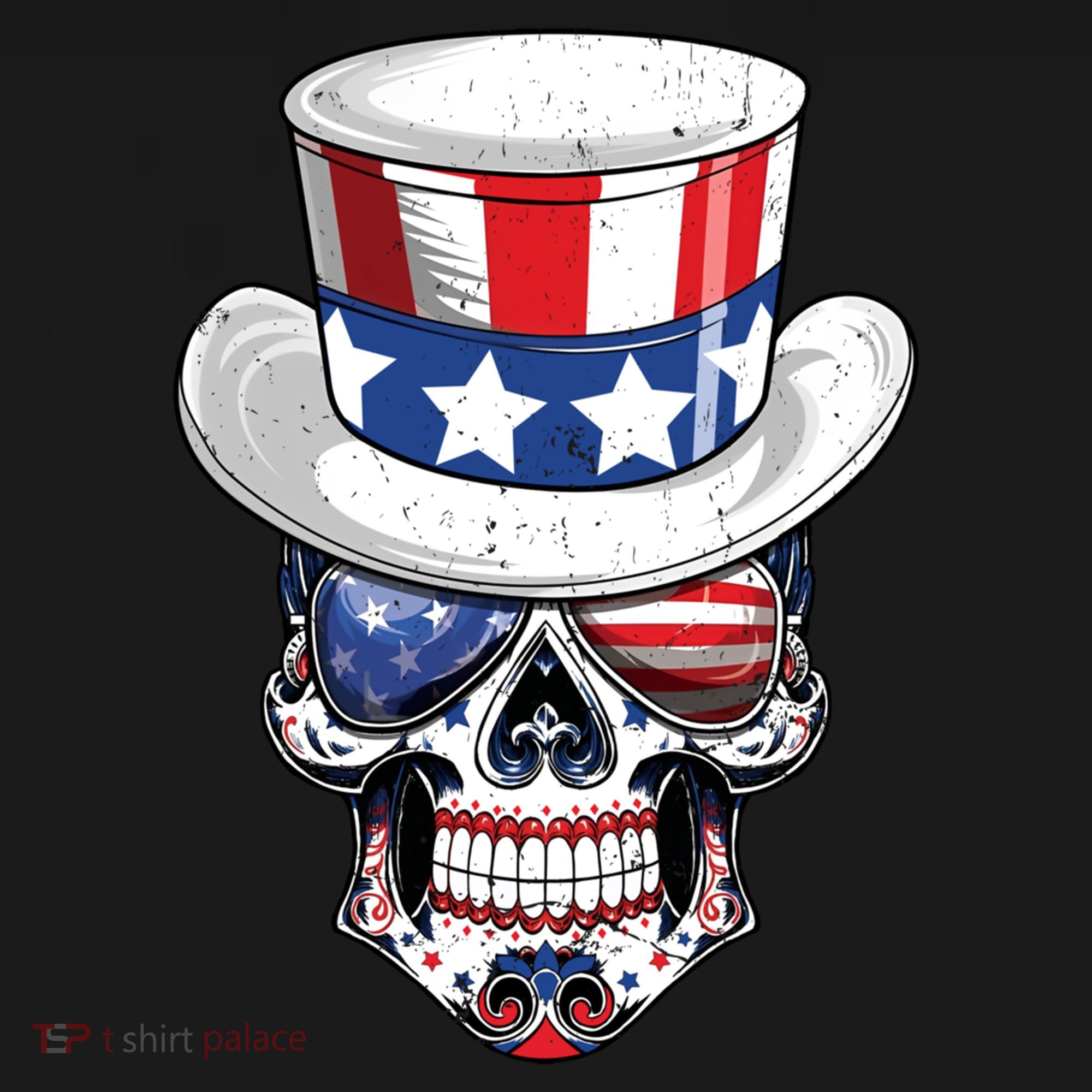Sugar Skull American Flag Usa Indepedence Day July Fourth Cute Gift Women's Hoodie