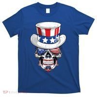 Sugar Skull American Flag Usa Indepedence Day July Fourth Cute Gift T-Shirt thumb 0