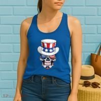 Sugar Skull American Flag Usa Indepedence Day July Fourth Cute Gift Women's Tank Top thumb 2