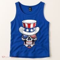 Sugar Skull American Flag Usa Indepedence Day July Fourth Cute Gift Tank Top thumb 2