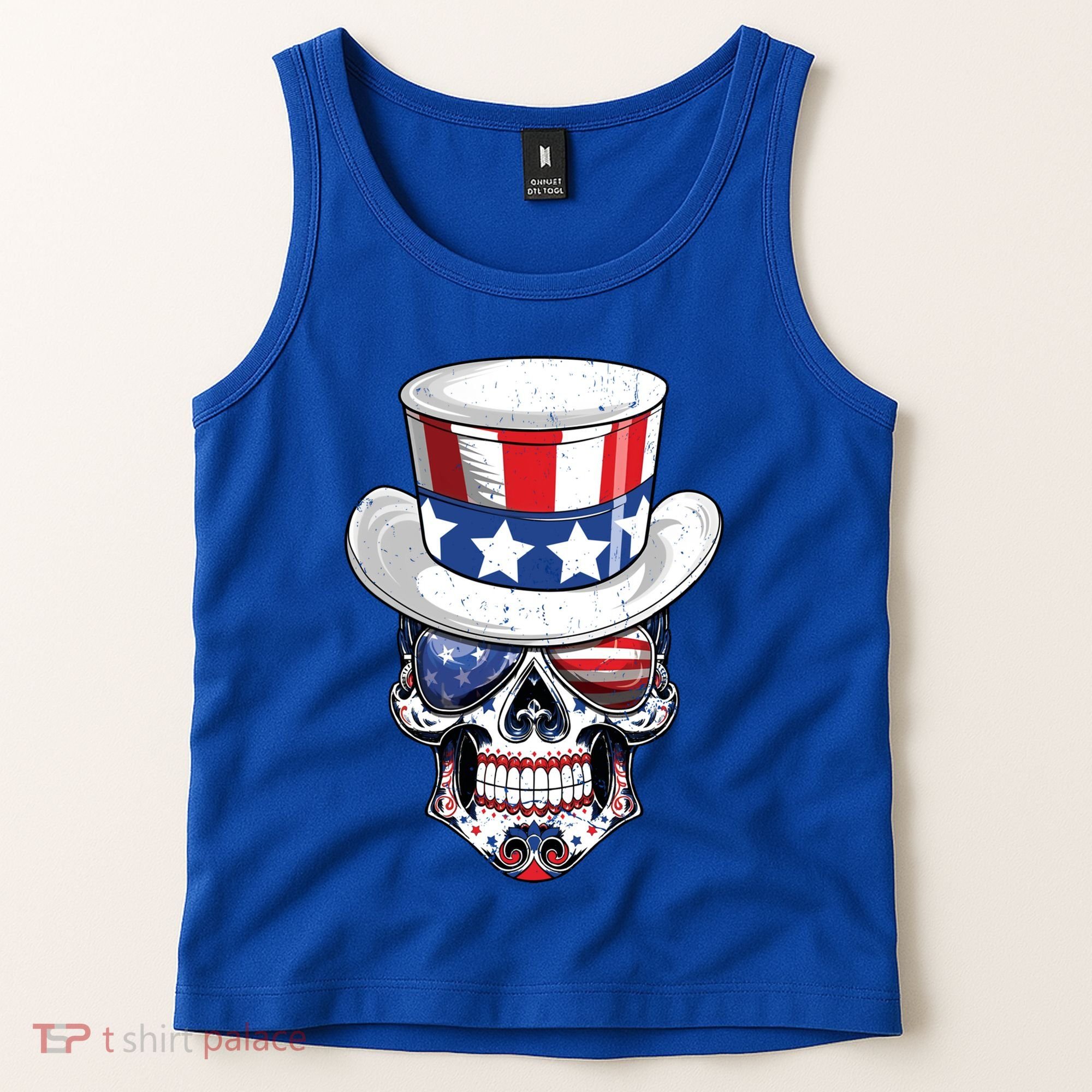 Sugar Skull American Flag Usa Indepedence Day July Fourth Cute Gift Tank Top