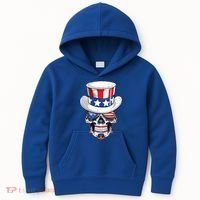 Sugar Skull American Flag Usa Indepedence Day July Fourth Cute Gift Kids Hoodie thumb 0