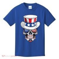 Sugar Skull American Flag Usa Indepedence Day July Fourth Cute Gift Kids T-Shirt thumb 0
