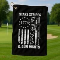 Stars Stripes And Gun Rights Pro Guns 2nd Amendment Golf Towel thumb 1