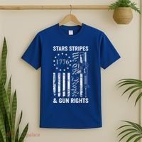 Stars Stripes And Gun Rights Pro Guns 2nd Amendment T-Shirt thumb 2