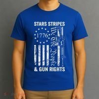 Stars Stripes And Gun Rights Pro Guns 2nd Amendment T-Shirt thumb 3