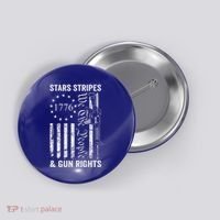 Stars Stripes And Gun Rights Pro Guns 2nd Amendment Button thumb 0