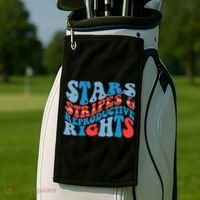 Stars Stripes And Equal Rights 4th Of July Golf Towel thumb 2