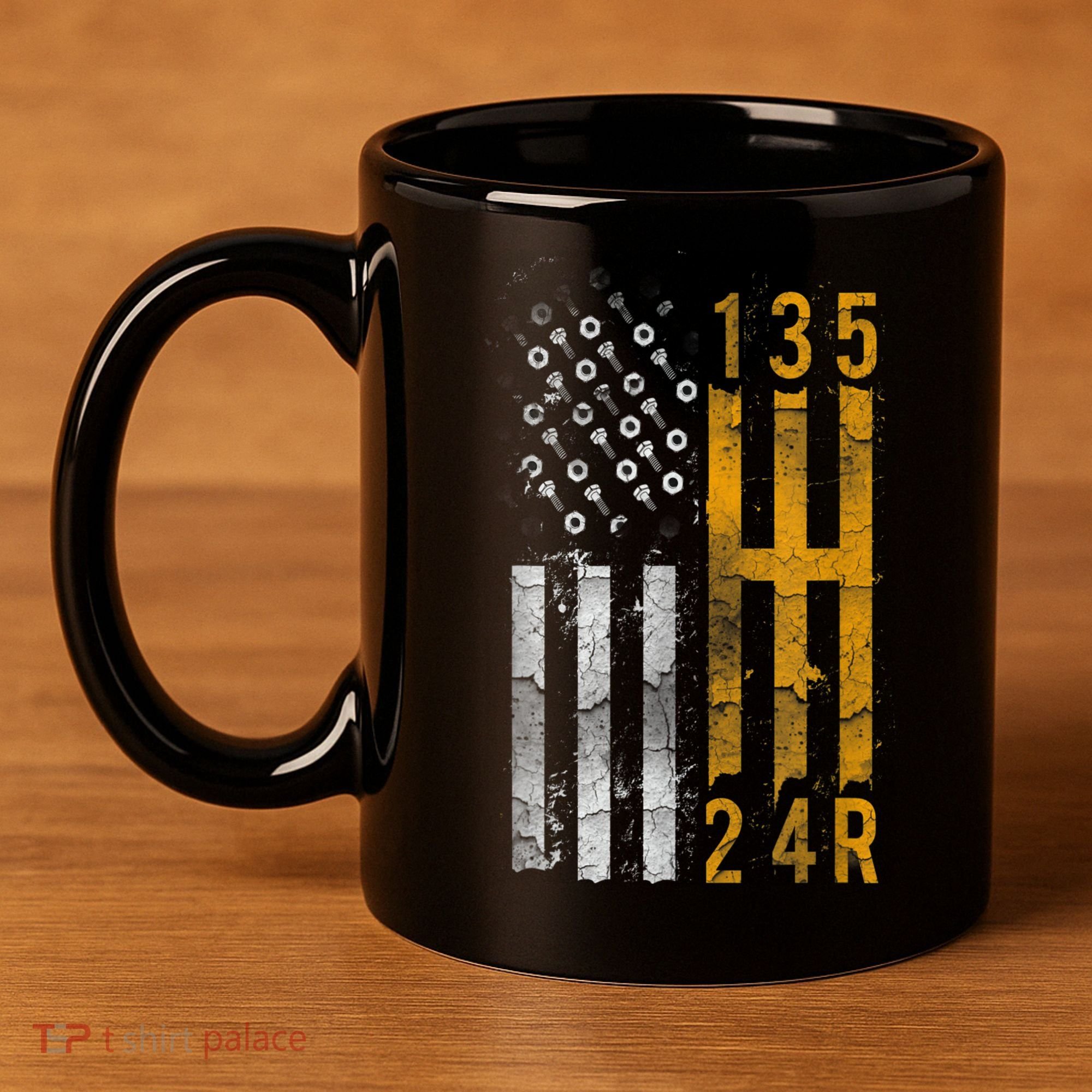 Stick Shift American Flag Muscle Car Mechanic 11oz C Handle Ceramic Mug