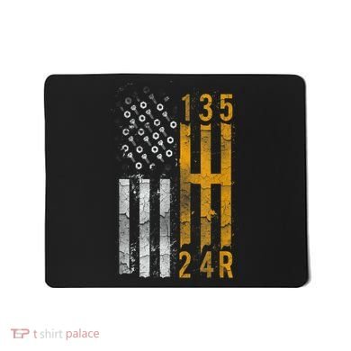 Stick Shift American Flag Muscle Car Mechanic Mousepad