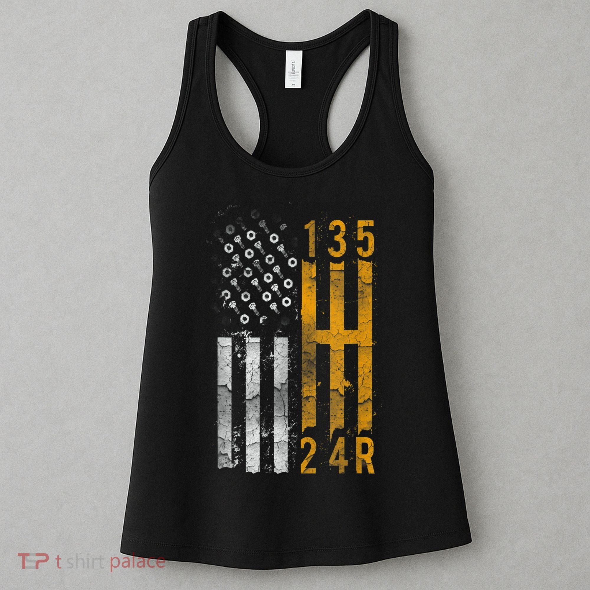 Stick Shift American Flag Muscle Car Mechanic Women's Tank Top