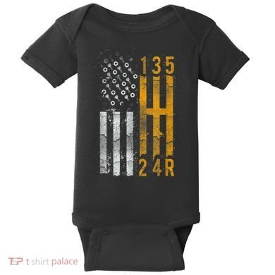 Stick Shift American Flag Muscle Car Mechanic Baby Bodysuit