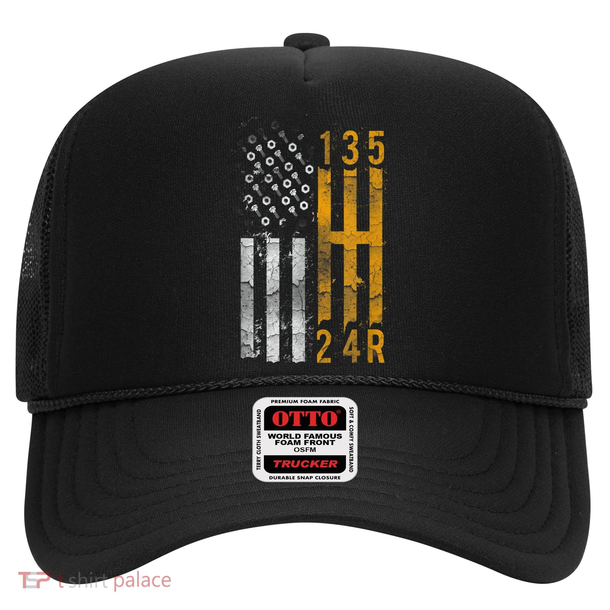 Stick Shift American Flag Muscle Car Mechanic Hat
