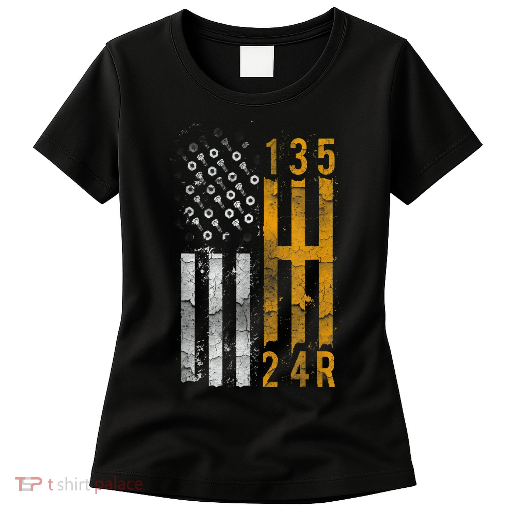 Stick Shift American Flag Muscle Car Mechanic Women's T-Shirt