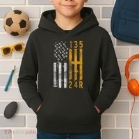 Stick Shift American Flag Muscle Car Mechanic Kids Hoodie thumb 2