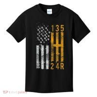 Stick Shift American Flag Muscle Car Mechanic Kids T-Shirt thumb 0