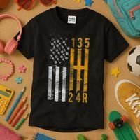 Stick Shift American Flag Muscle Car Mechanic Kids T-Shirt thumb 3