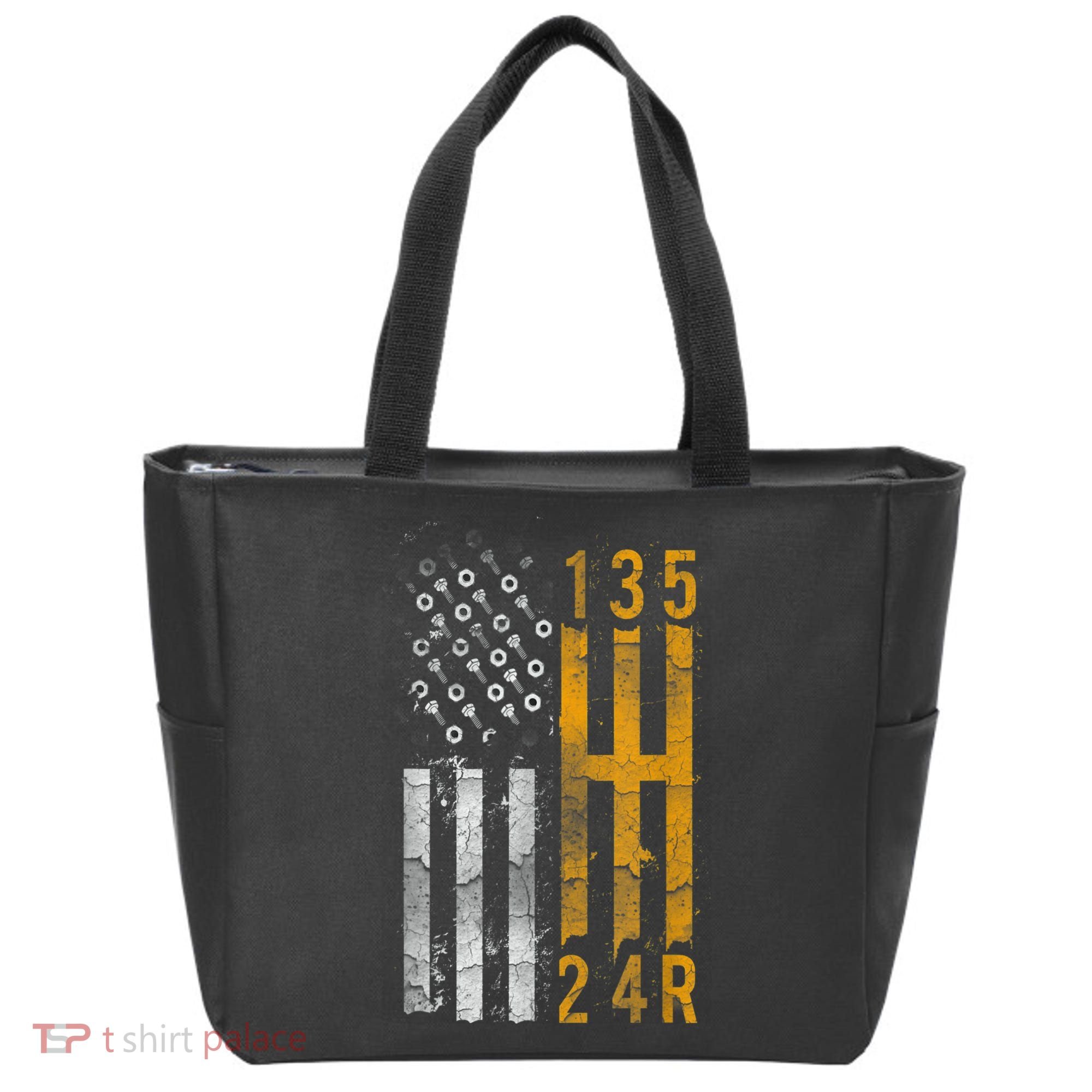 Stick Shift American Flag Muscle Car Mechanic Tote Bag