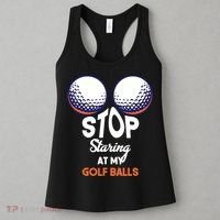 Stop Staring At My Golf Balls Cute Golfing Funny Boobs Balls Women's Tank Top thumb 3