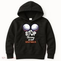 Stop Staring At My Golf Balls Cute Golfing Funny Boobs Balls Kids Hoodie thumb 0