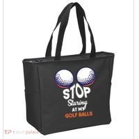 Stop Staring At My Golf Balls Cute Golfing Funny Boobs Balls Tote Bag thumb 2
