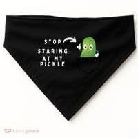 Stop Staring At My Pickle Adult Humor Pickle Lover USA-Made Doggie Bandana thumb 0